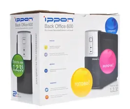 Источник бесперебойного питания Ippon Back Office 600 активная мощность 300Вт, полная мощность 600ВА, цвет черный (74263)